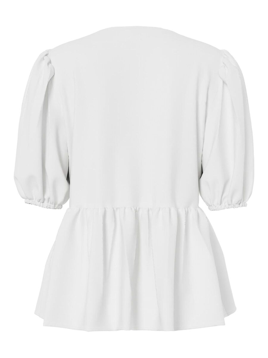 Product carousel image - PCJOLLY TIE PUFF SLEEVED TOP, Bright White | 2