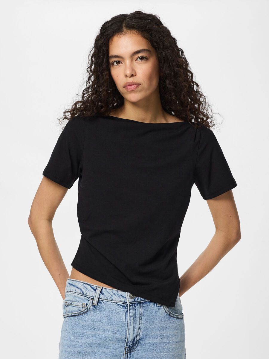 Product carousel image - PCSIRENE DRAPERAD T-SHIRT, Black | 1