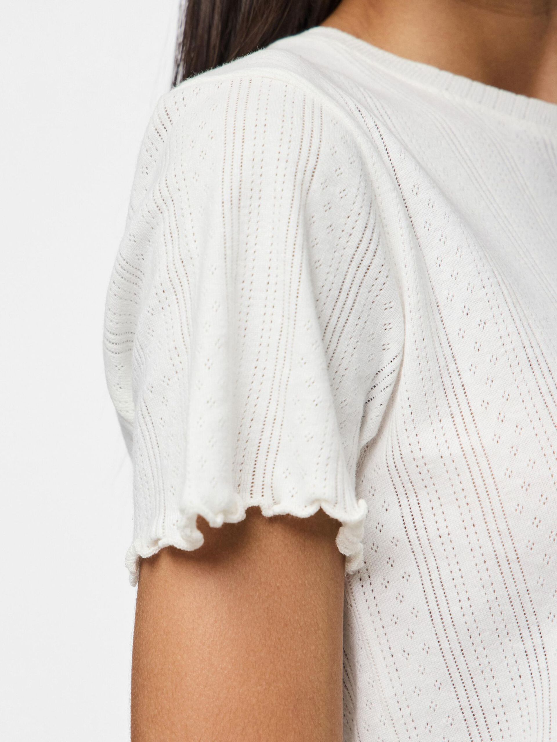 Carousel image - PCMARIE POINTELLE T-SHIRT, Cloud Dancer | 4