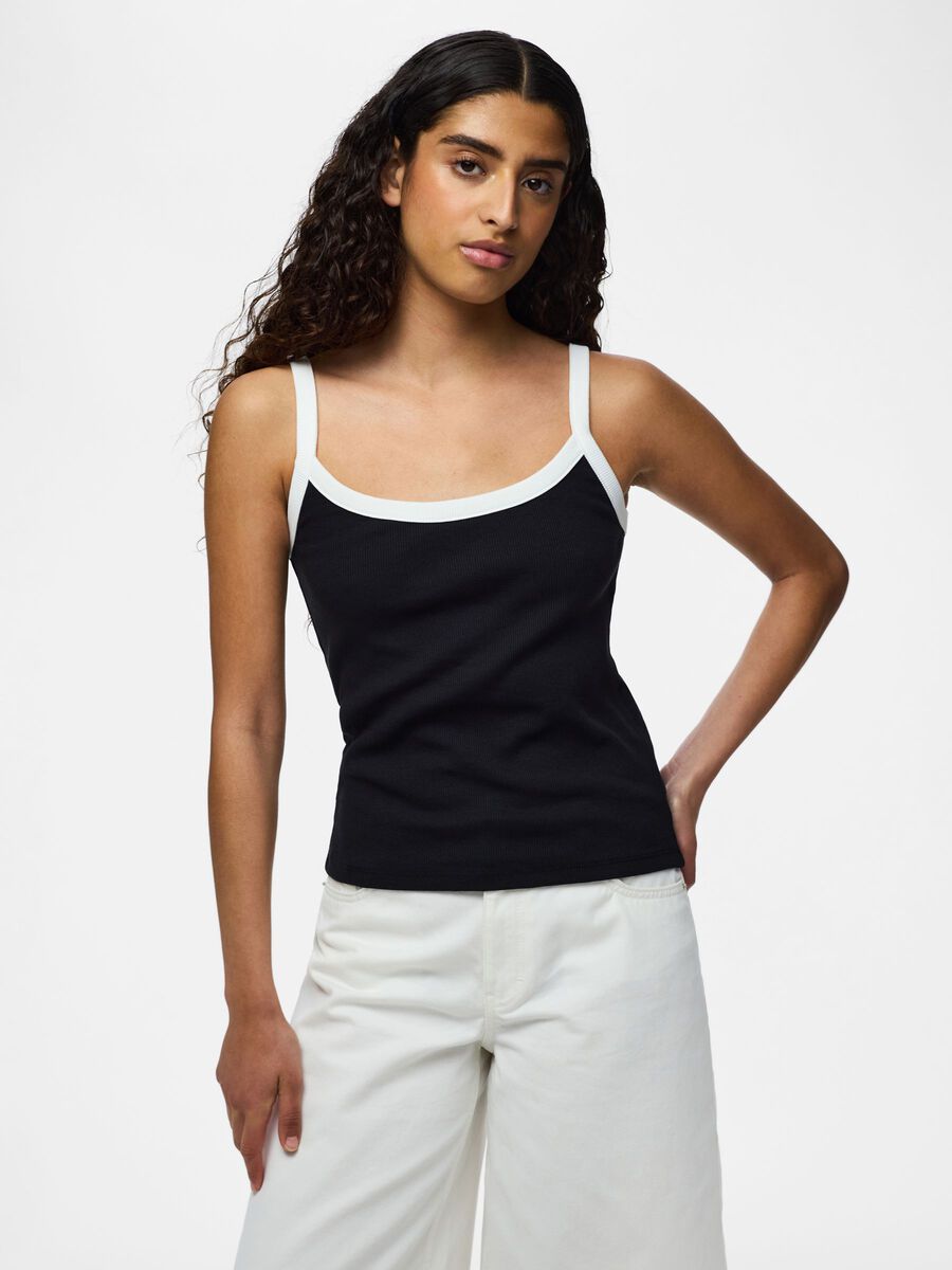 Product carousel image - PCMAY RIBBET STROPTOP, Black | 1