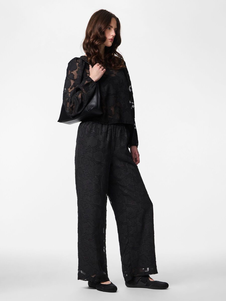 Carousel image - PCNEA MW LACE TROUSERS, Black | 5