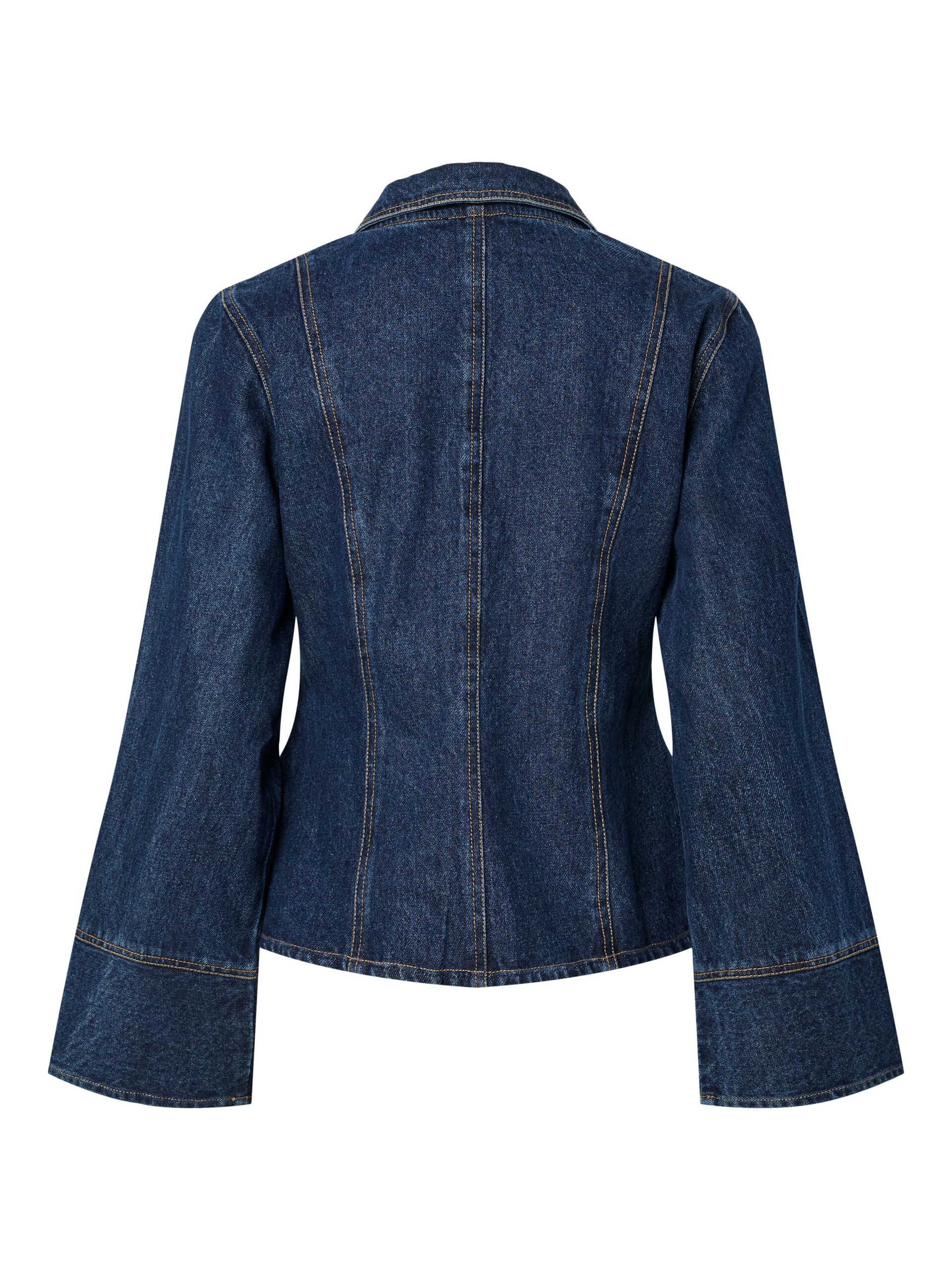 Carousel image - PCFLORA FITTED DENIM JACKET, Medium Blue Denim | 8