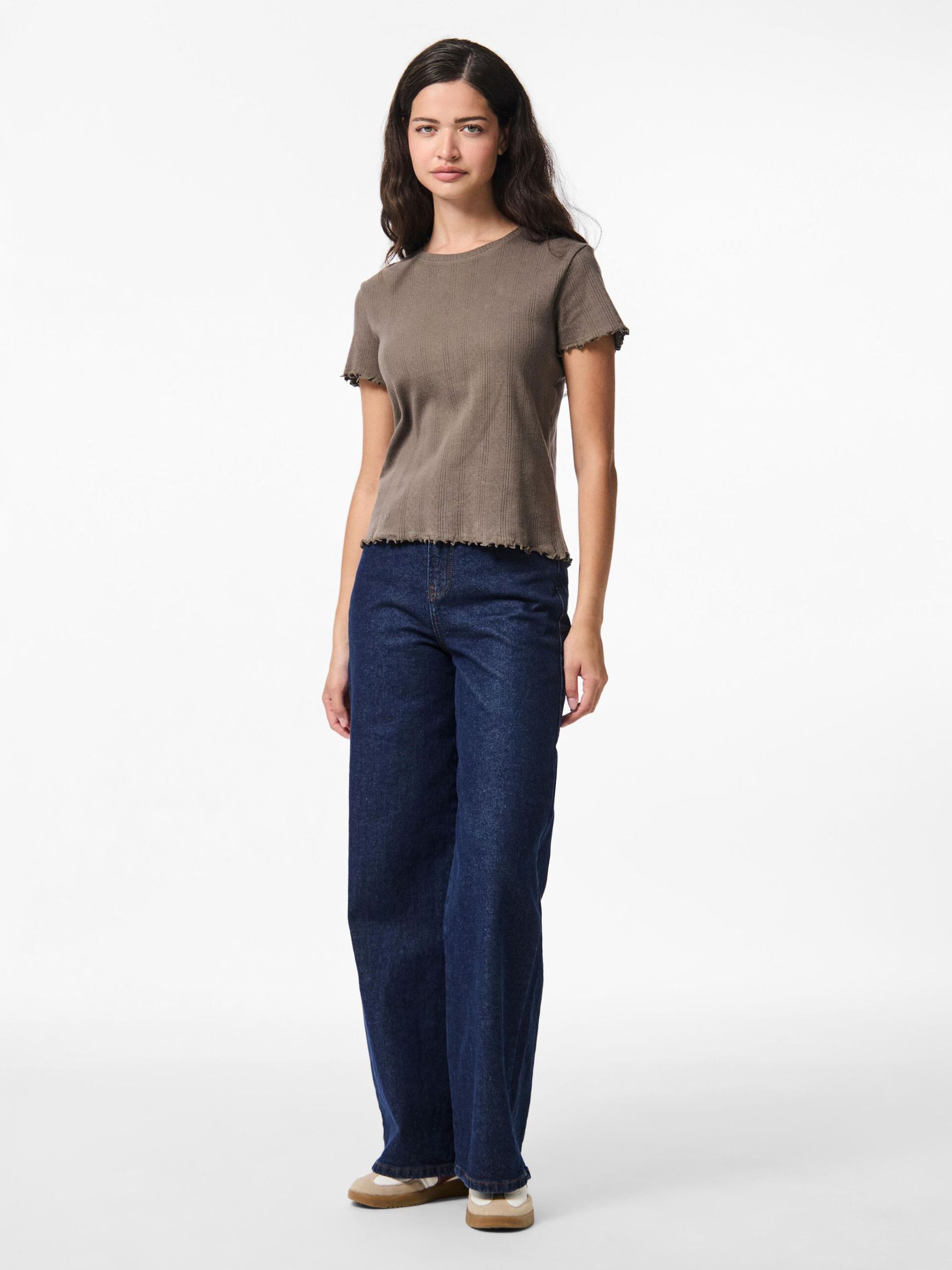 Carousel image - PCMARIE HULMØNSTRET T-SHIRT, Morel | 3