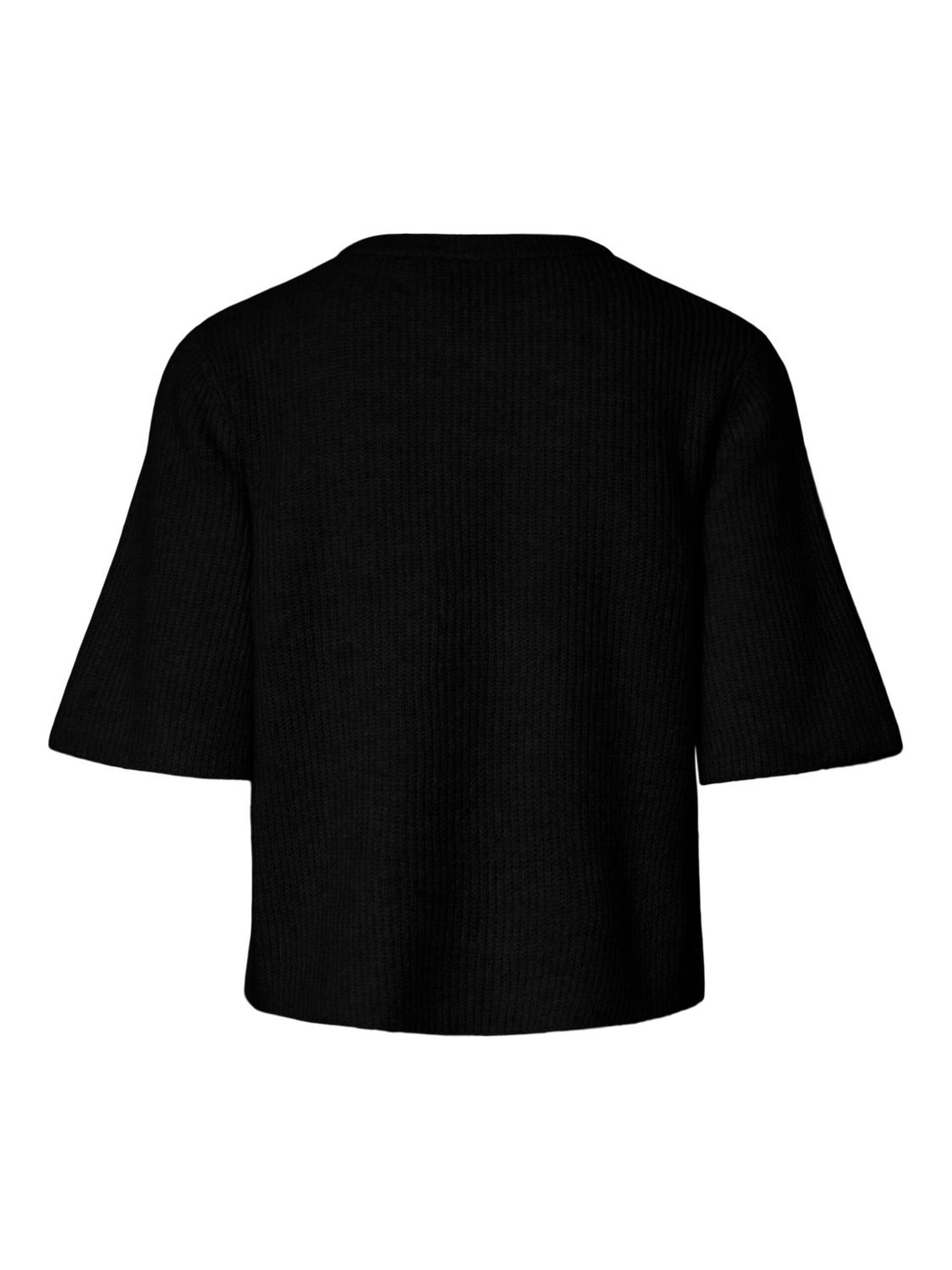 Carousel image - PCSILLY SHORT SLEEVED KNITTED CARDIGAN, Black | 6