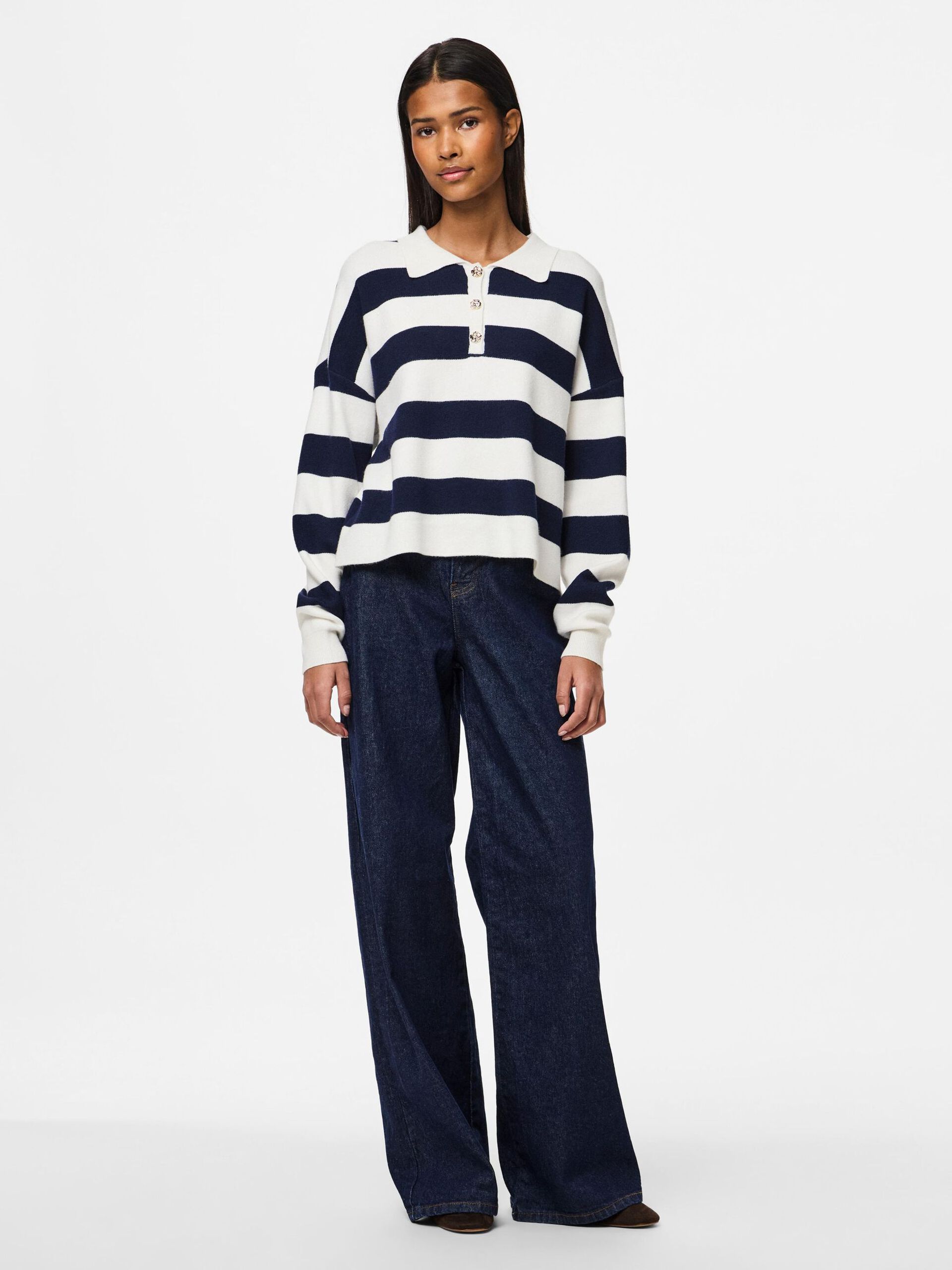 Carousel image - PCJASSY KNITTED POLO SHIRT, Maritime Blue | 3
