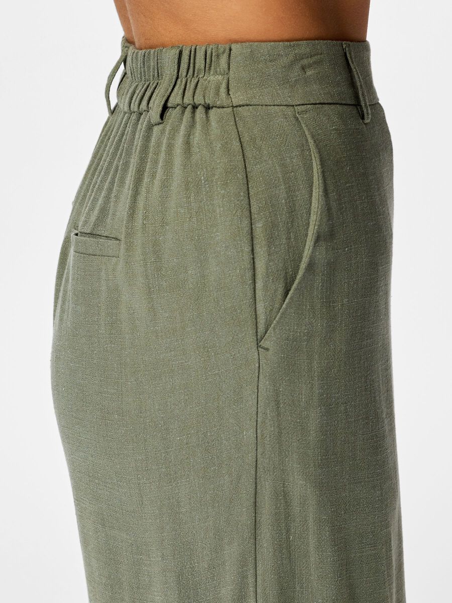 Carousel image - PCVINSTY HW BREDE BUKSER, Deep Lichen Green | 4