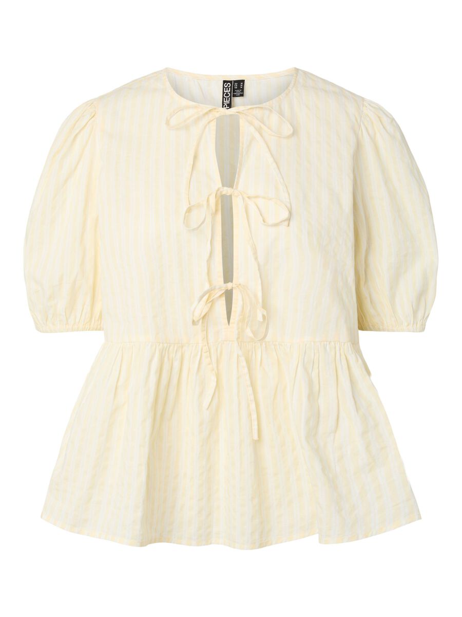 Product carousel image - PCJOLLY TIE SHORT SLEEVED TOP, French Vanilla | 2