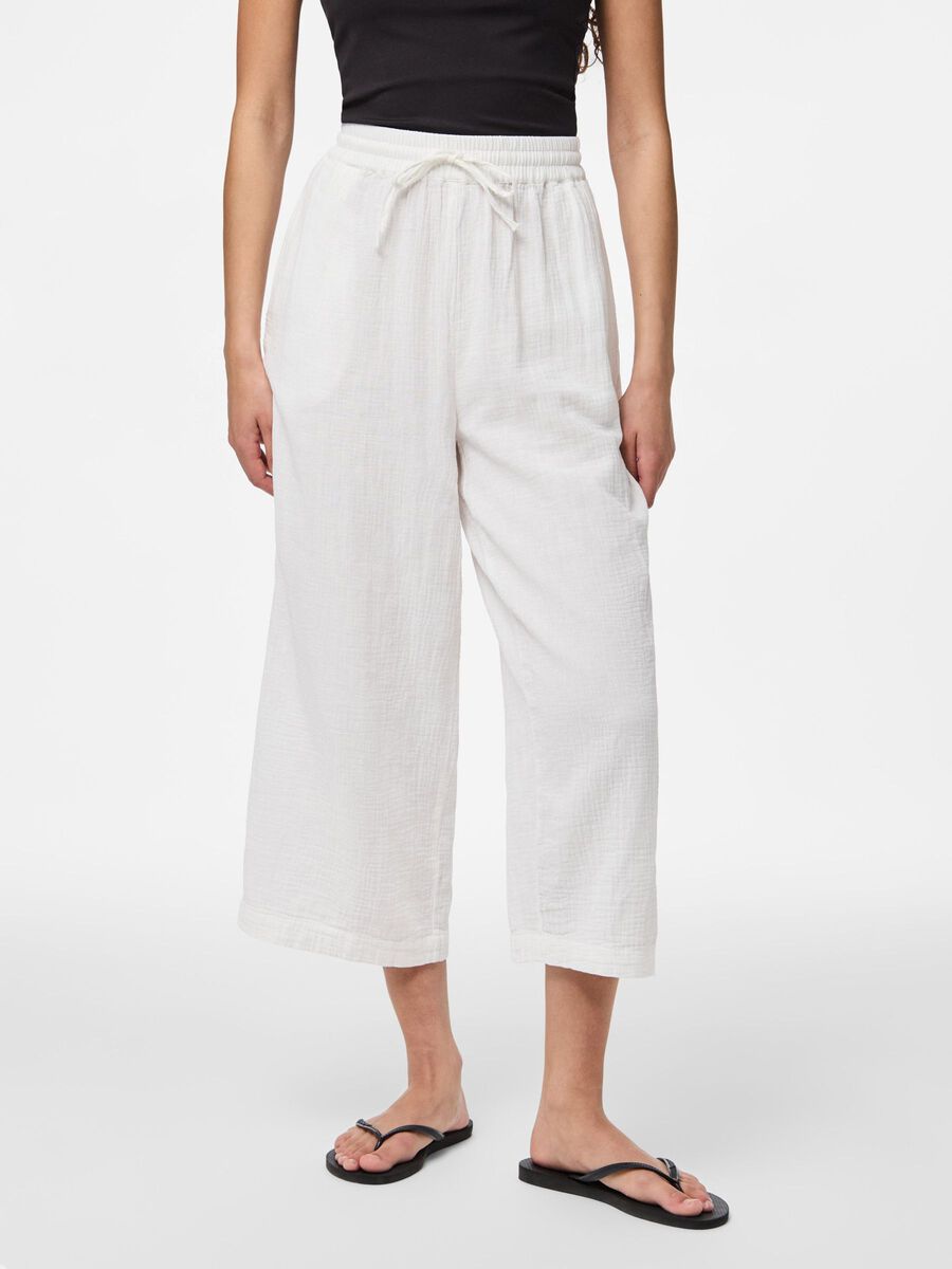 Product carousel image - PCSASTINA HW MUSSELIN CULOTTES, Cloud Dancer | 1
