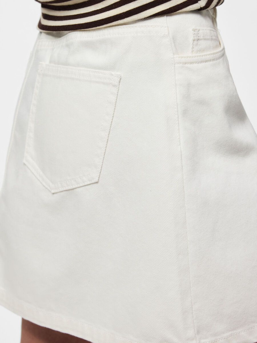 Carousel image - PCABBI MINI DENIM SKIRT, Bright White | 4