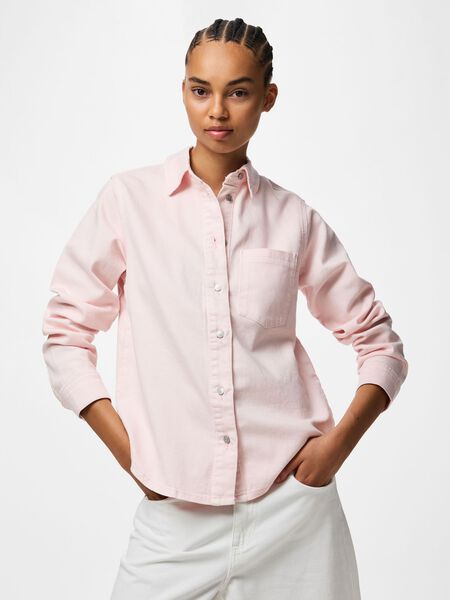 Pieces PCSILKE DENIM SHIRT, Cradle Pink, highres - 17164763_CradlePink_003.jpg