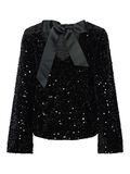 Product image thumbnail - PCKAM SEQUINS BOW LONG SLEEVED BLOUSE, Black | 7