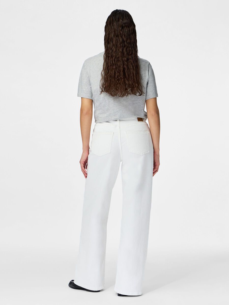 Product carousel image - PCSELMA HW WIDE FIT JEANS, Bright White | 2