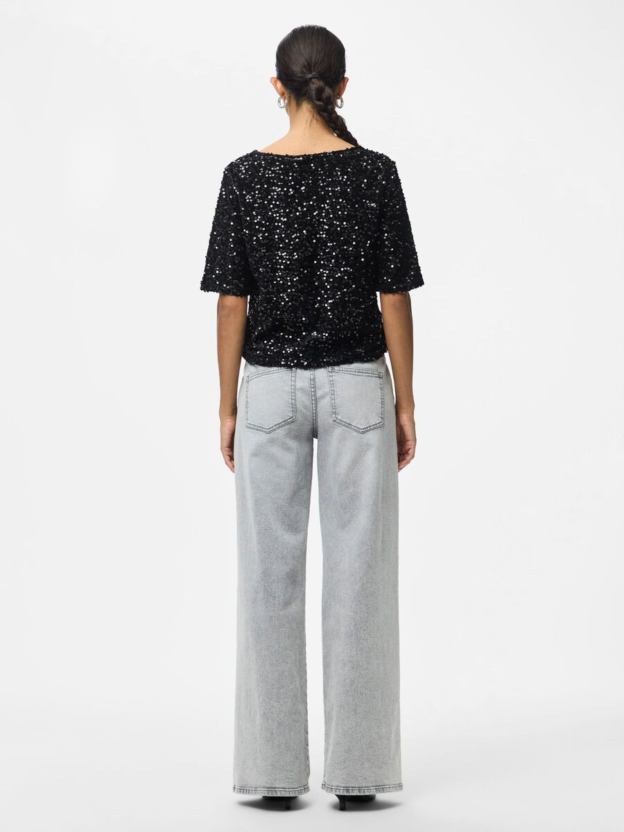 Carousel image - PCKAM SEQUIN 2/4 SLEEVED BLOUSE, Black | 2