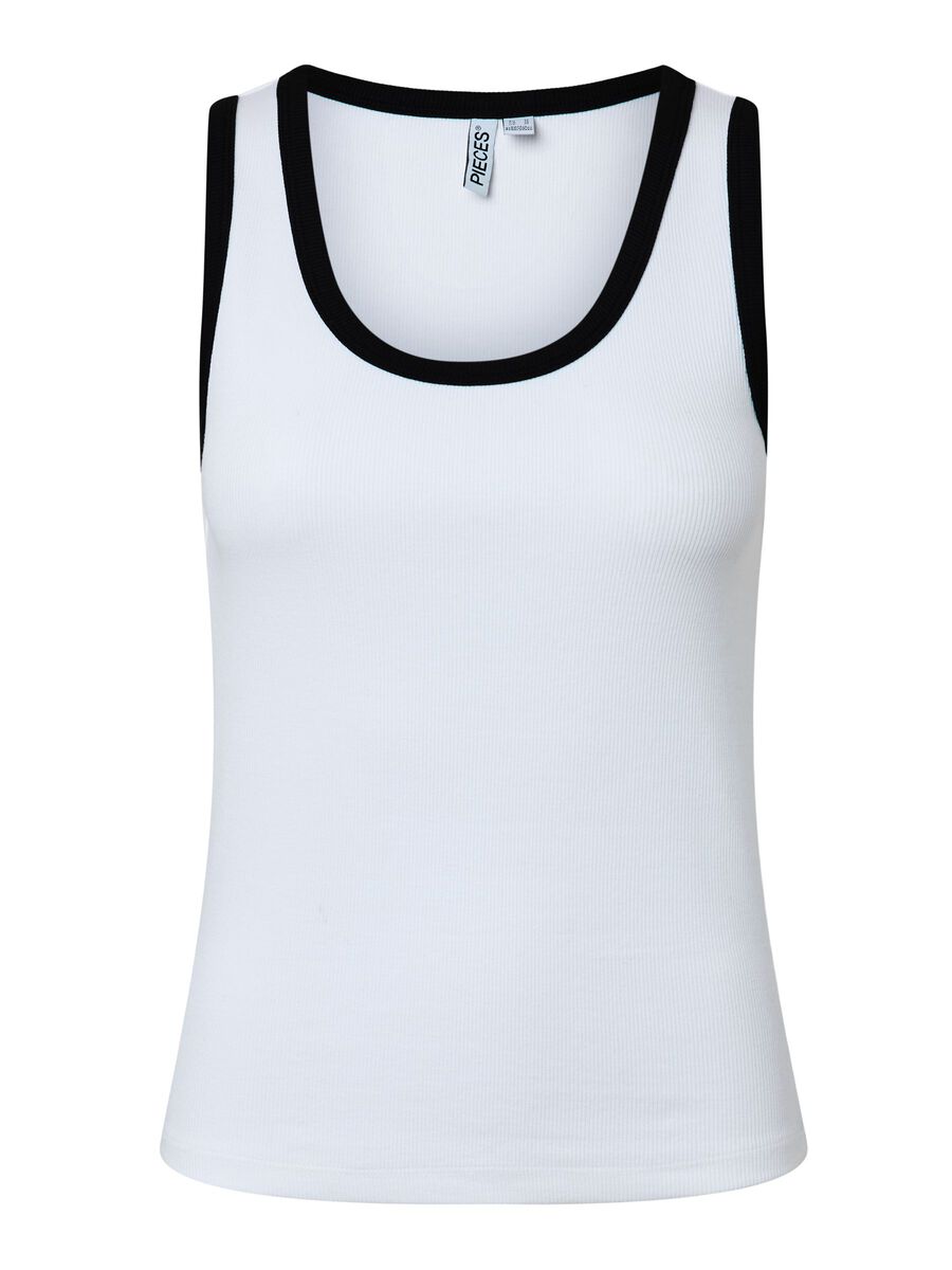 Product carousel image 1 PCMAY RIBBED TANK TOP, Bright White