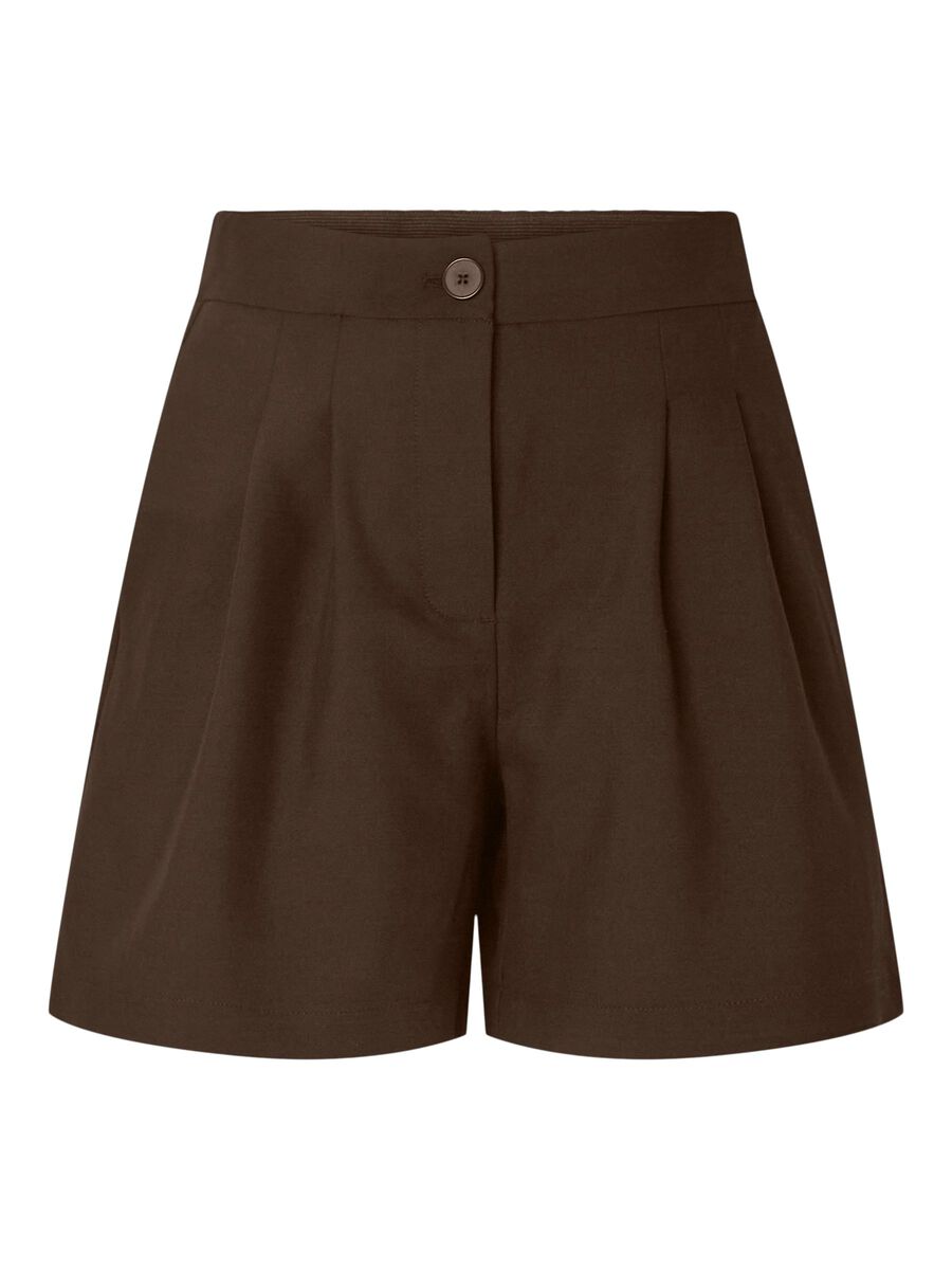 Product carousel image - PCBOSELLA HW PLEATED SHORTS, Hot Fudge | 2