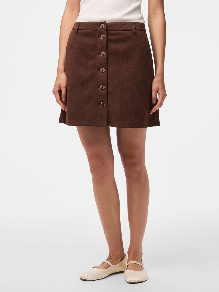 Product carousel image 1 PCRAKEL BRUSHED HW  MINI SKIRT, Chicory Coffee