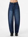 Product image thumbnail - PCMERLE MW BARREL FIT JEANS, Dark Blue Denim | 3