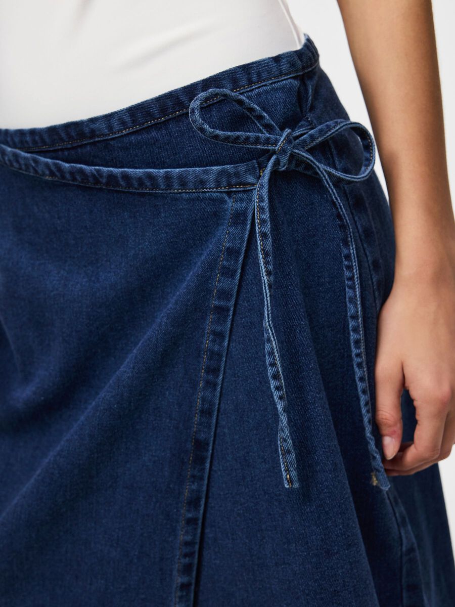 Carousel image - PCFLORA - TMH, PORTEFEUILLE, LONGUE JUPE EN JEAN, Dark Blue Denim | 4