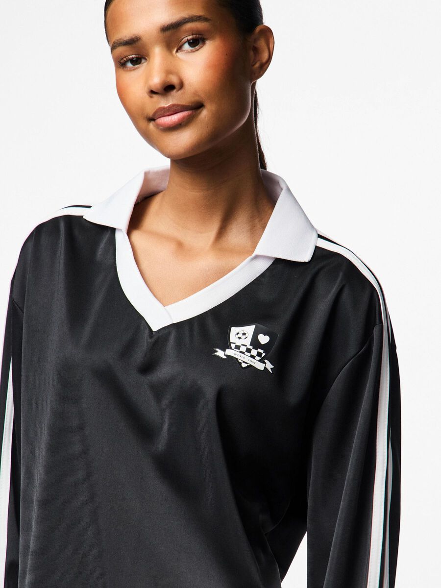 Product carousel image - POLO A MANICHE LUNGHE, Black | 2