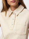 Product image thumbnail - PCGRACE DENIM POLO OBERTEIL, Ecru | 4