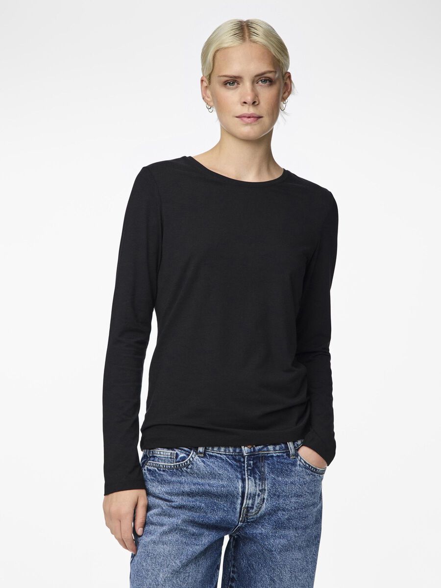 Carousel image - PCSIRENE LONG SLEEVED TOP, Black | 1