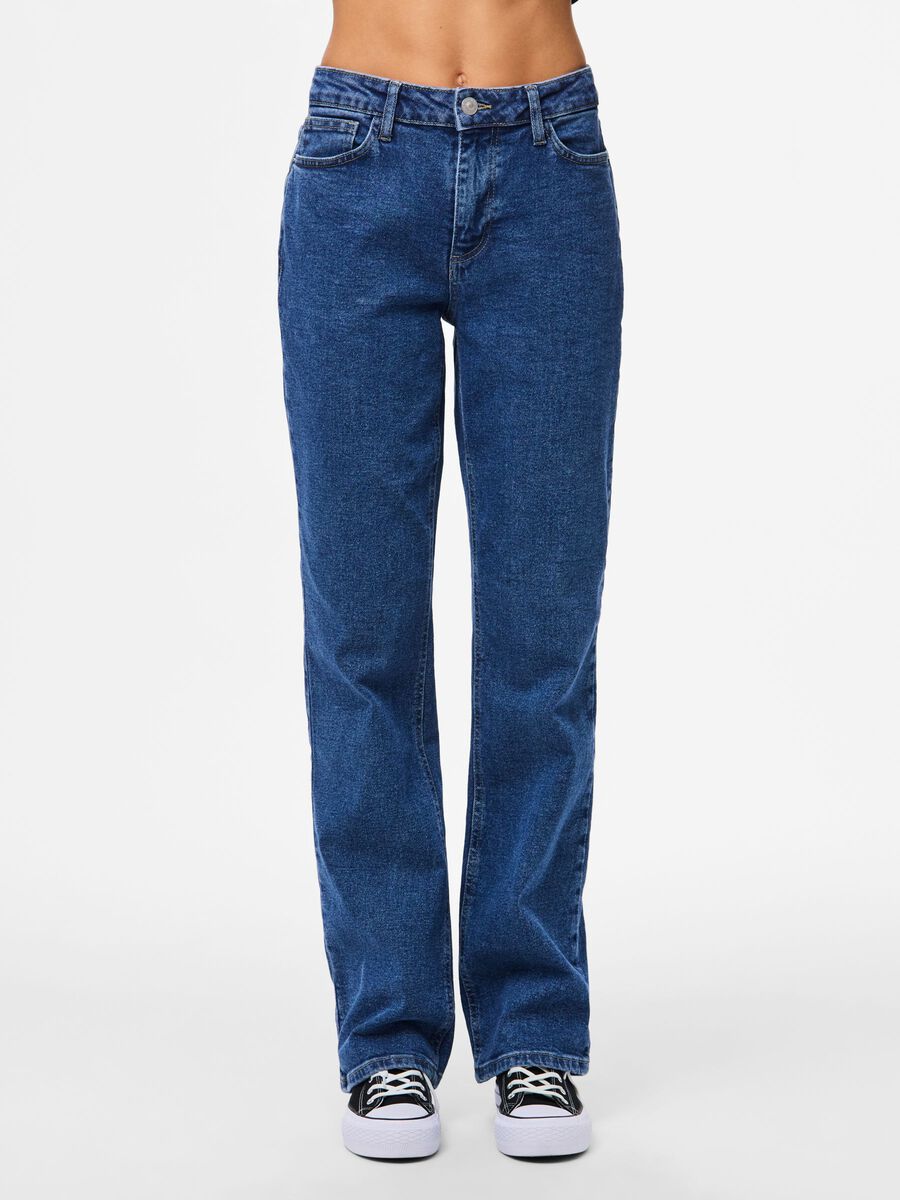 Product carousel image - PCKELLY STRAIGHT FIT JEANS, Medium Blue Denim | 1