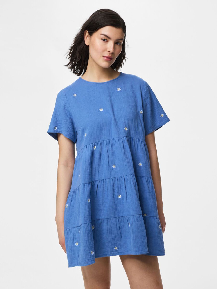 Product carousel image - PCSASTINA MUSSELIN MINI DRESS, Riverside | 1