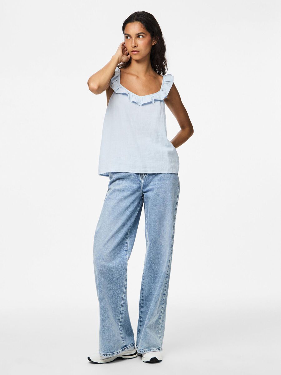Product carousel image - PCSASTINA - MOUSSELINE TOP SANS MANCHES, Cashmere Blue | 2