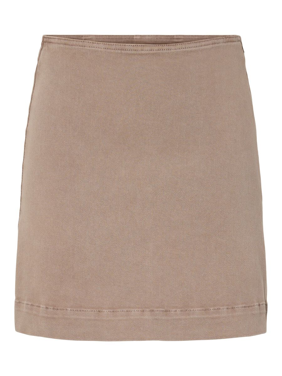 Carousel image - PCSALUME HW LEOPARD DENIM SKIRT, Taupe Gray | 1
