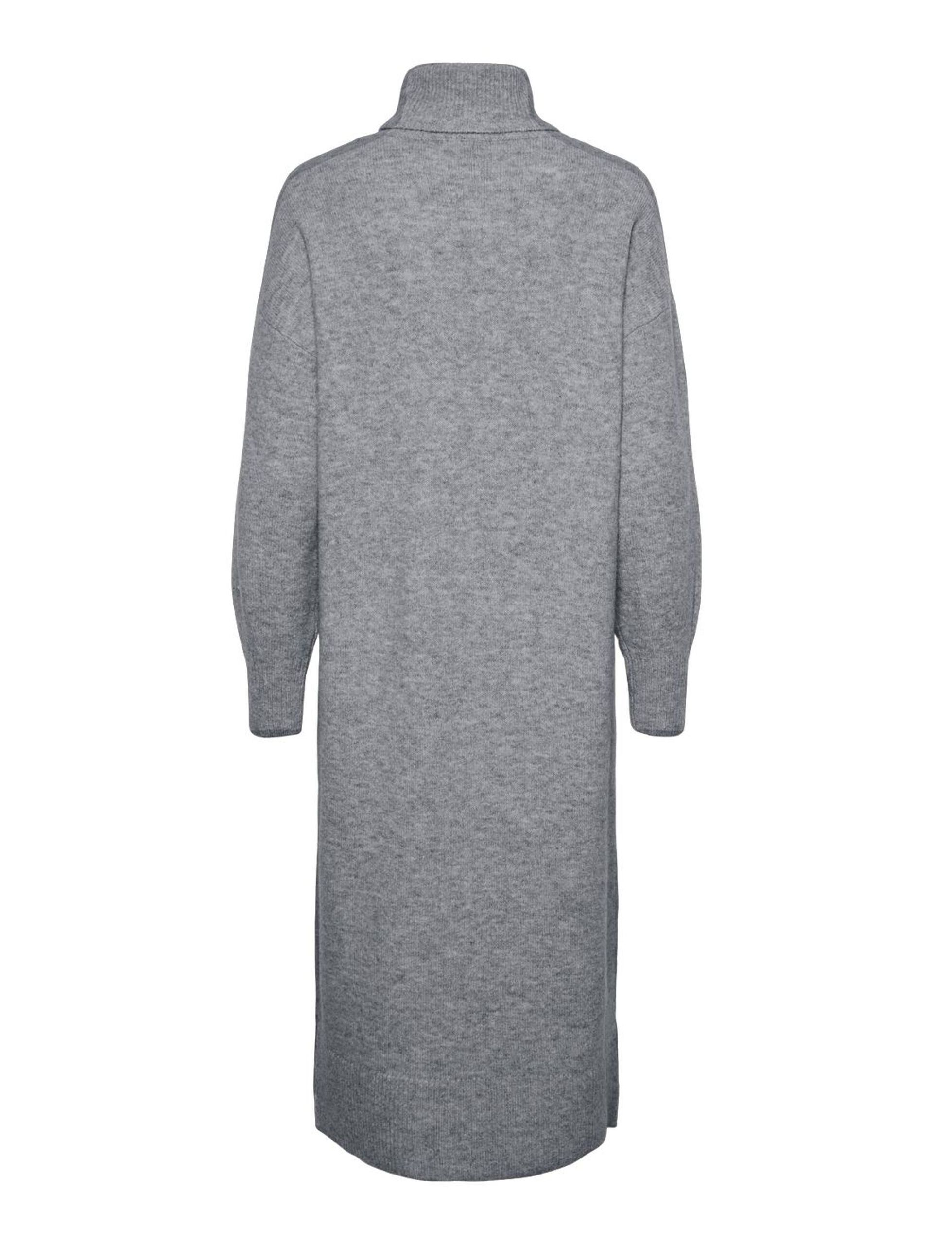 Carousel image - PCMALOU - COL ROULÉ ROBE EN MAILLE, Medium Grey Melange | 7