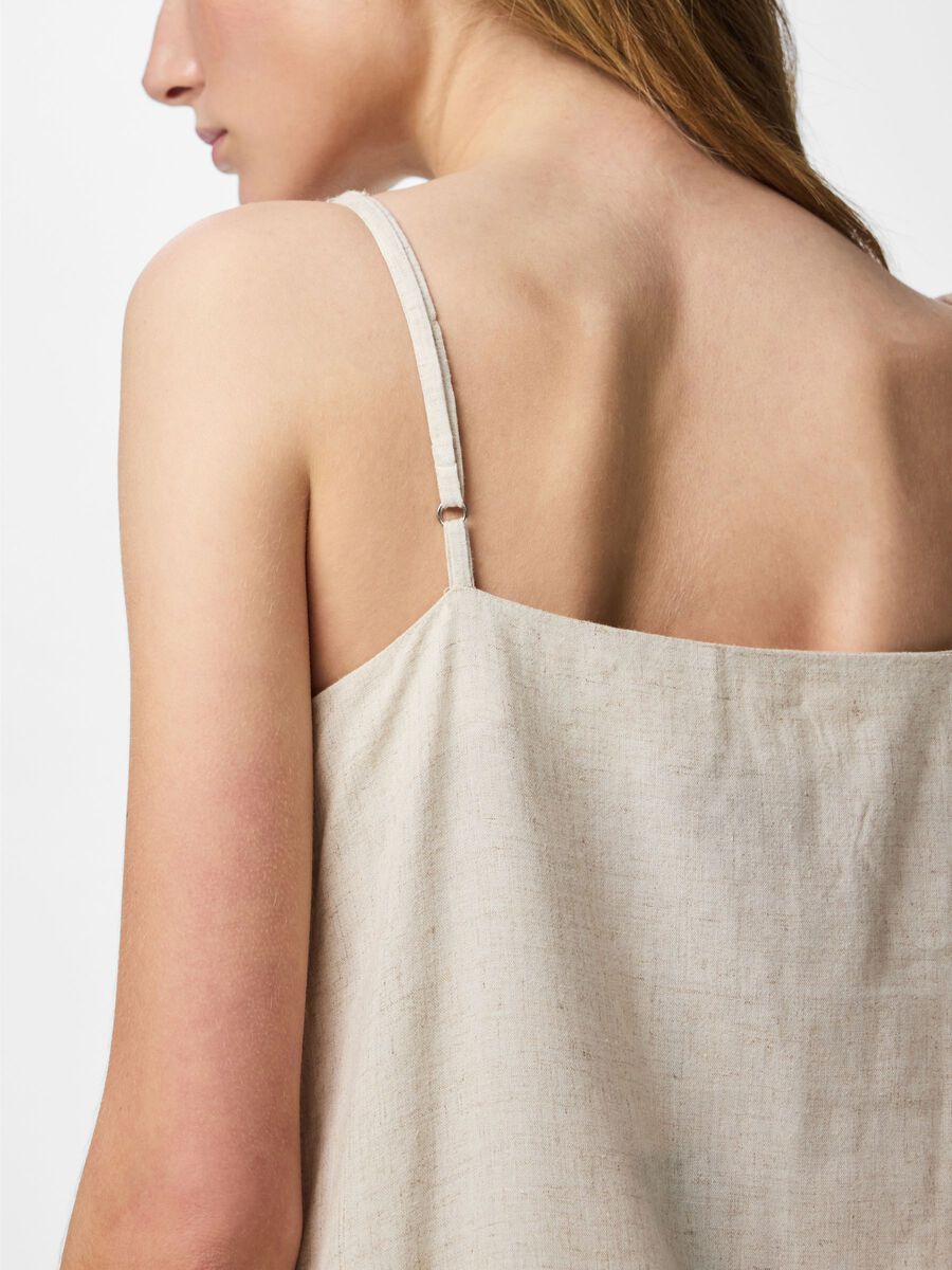 Carousel image - PCPIA STRAP LINEN BLEND MINI DRESS, Birch | 4