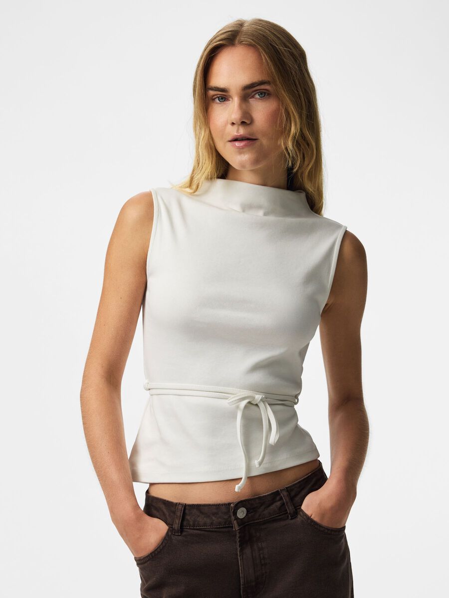 Product carousel image 1 PCOLIVE HIGH NECK TANK TOP, Coconut Milk