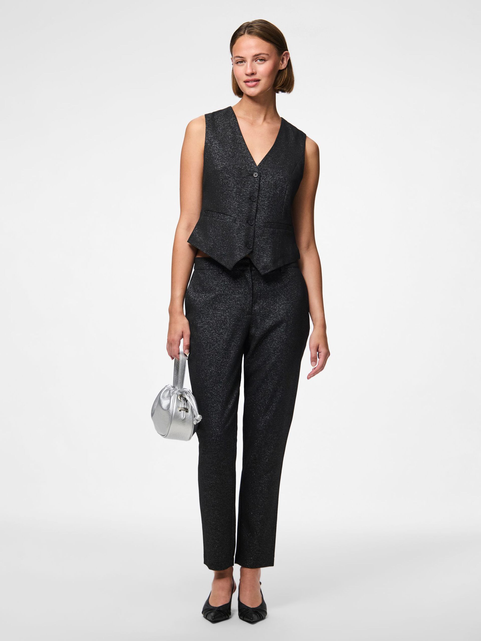 Carousel image - PCBOSELLA GLITTER WAISTCOAT, Black | 5