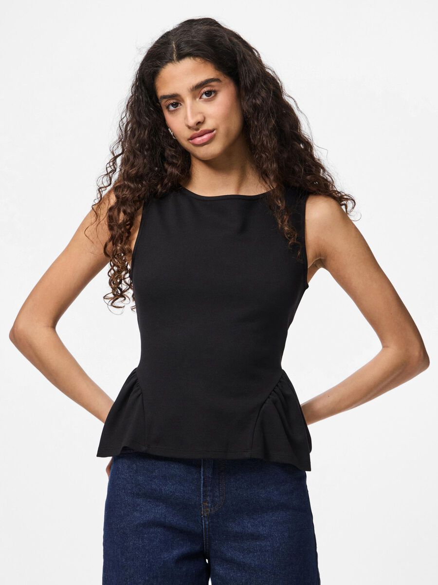 Carousel image - PCJILLY PEPLUM TOP, Black | 1