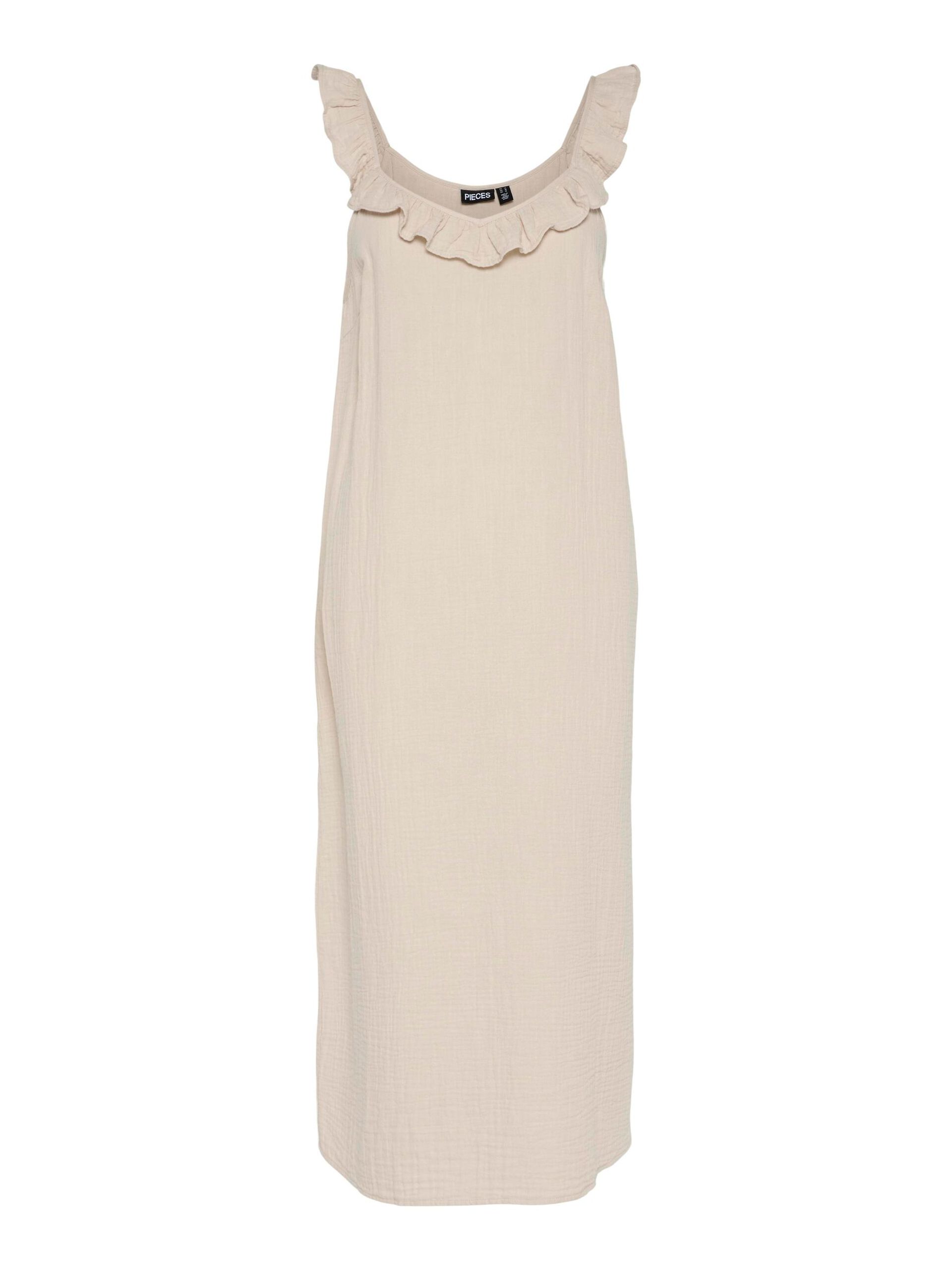 Carousel image - PCSASTINA MUSSELIN MIDIKLEID, Silver Gray | 5