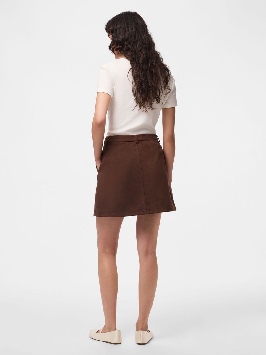 Product carousel image 2 PCRAKEL BRUSHED HW  MINI SKIRT, Chicory Coffee