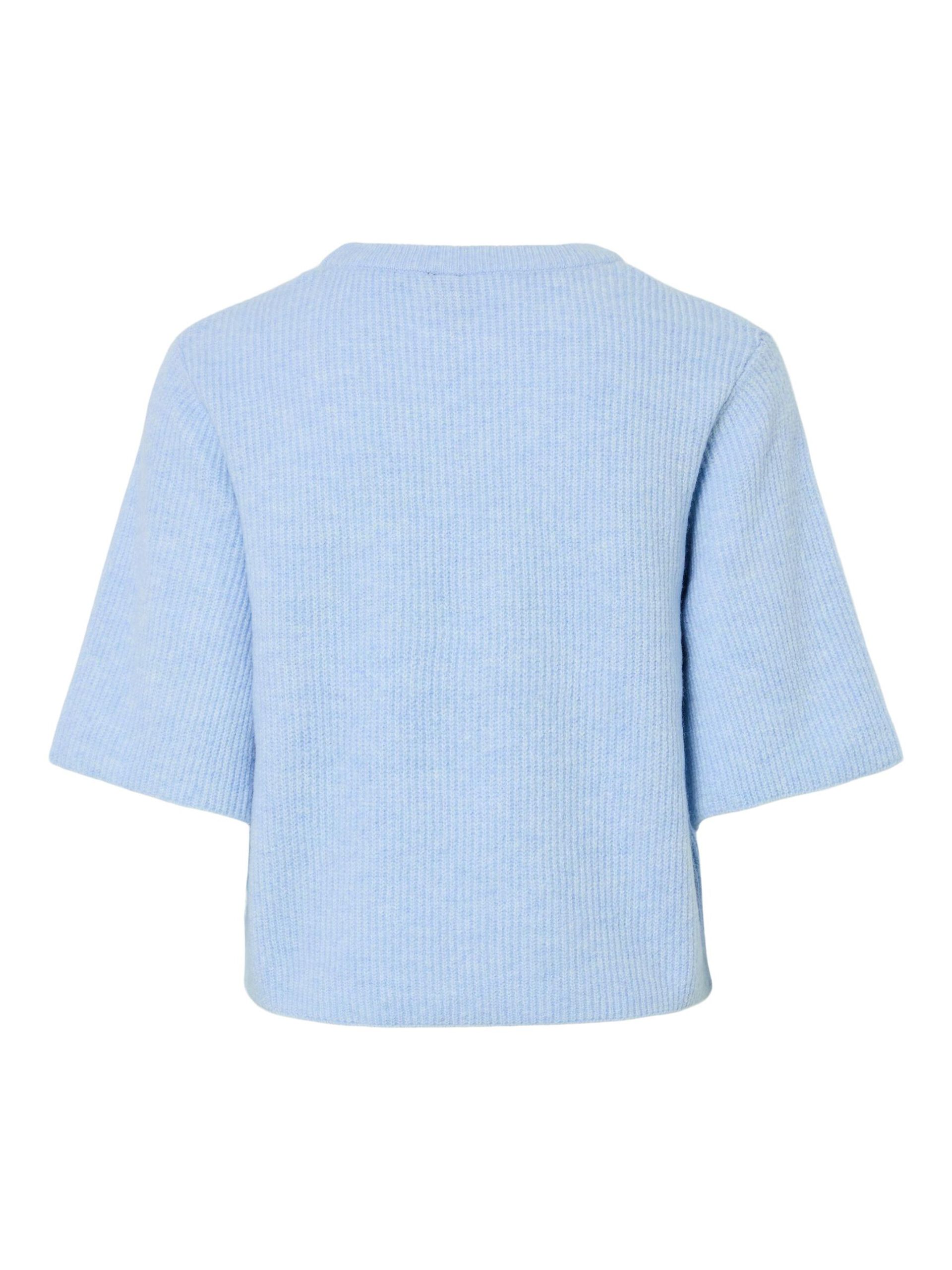 Carousel image - PCSILLY SHORT SLEEVED KNITTED TOP, Cashmere Blue | 7