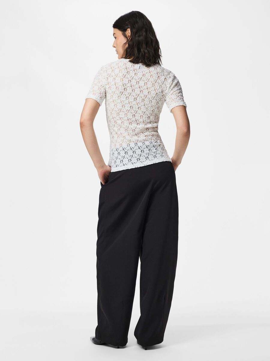 Product carousel image - PCHAZEL LACE T-SHIRT, Cloud Dancer | 2