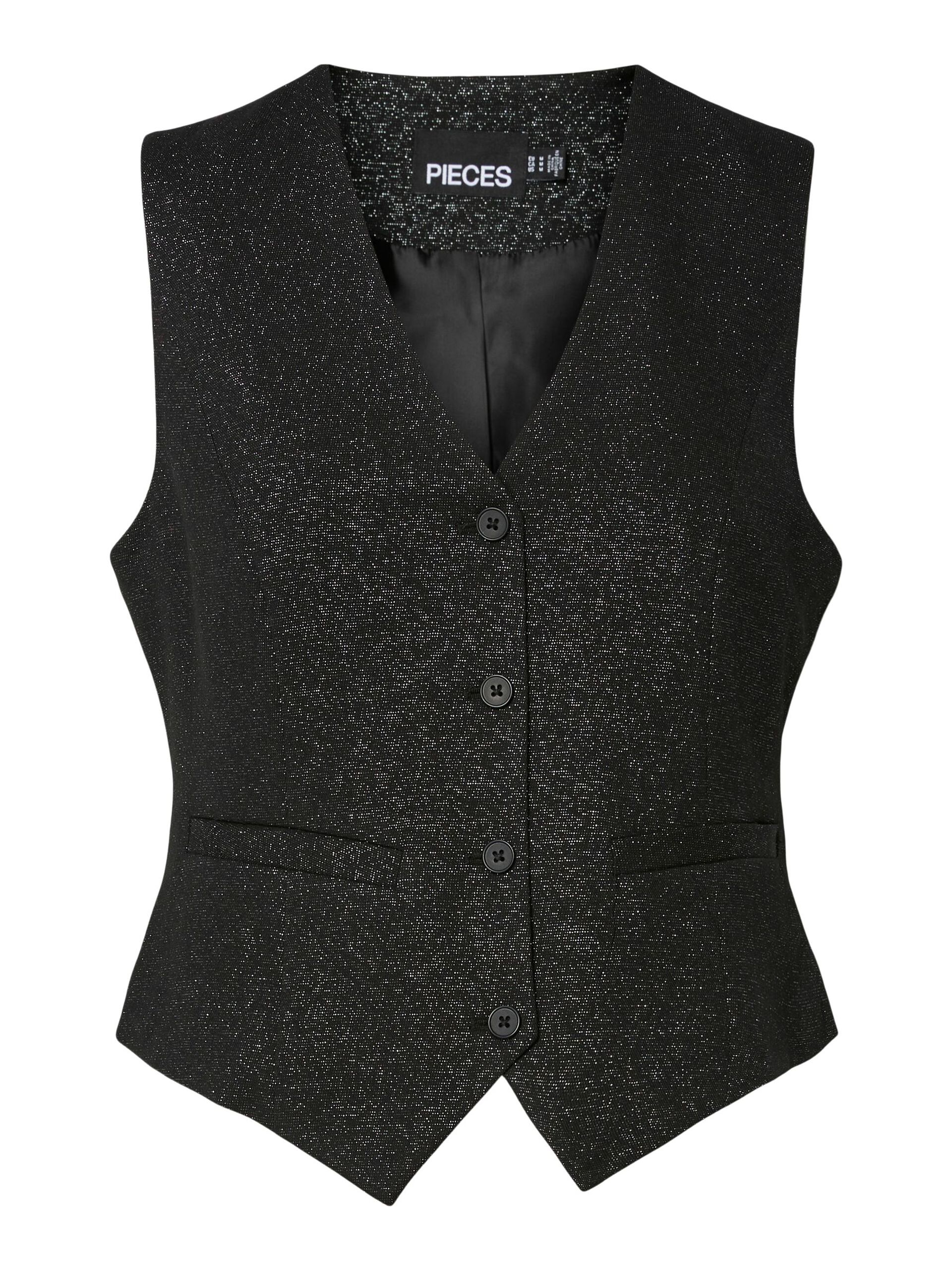 Carousel image - PCBOSELLA GLITTER WAISTCOAT, Black | 6
