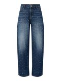 Product image thumbnail - PCMERLE MW BARREL FIT JEANS, Dark Blue Denim | 6