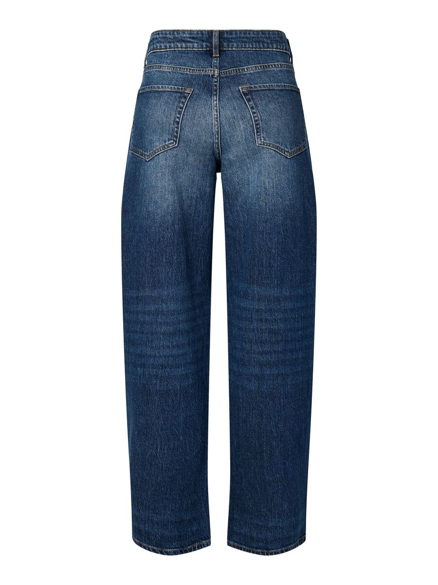 Carousel image - PCMERLE MW BARREL FIT JEANS, Dark Blue Denim | 7