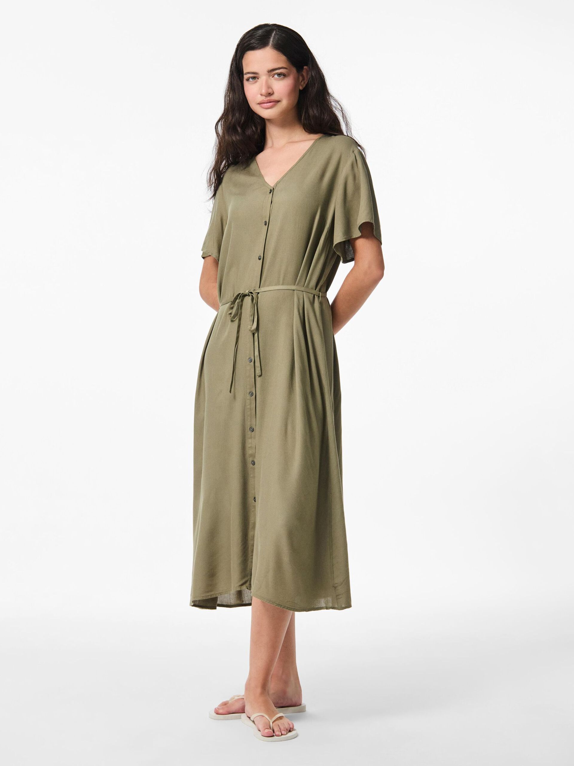 Carousel image - PCNYA V-NECK MIDI DRESS, Mermaid | 3