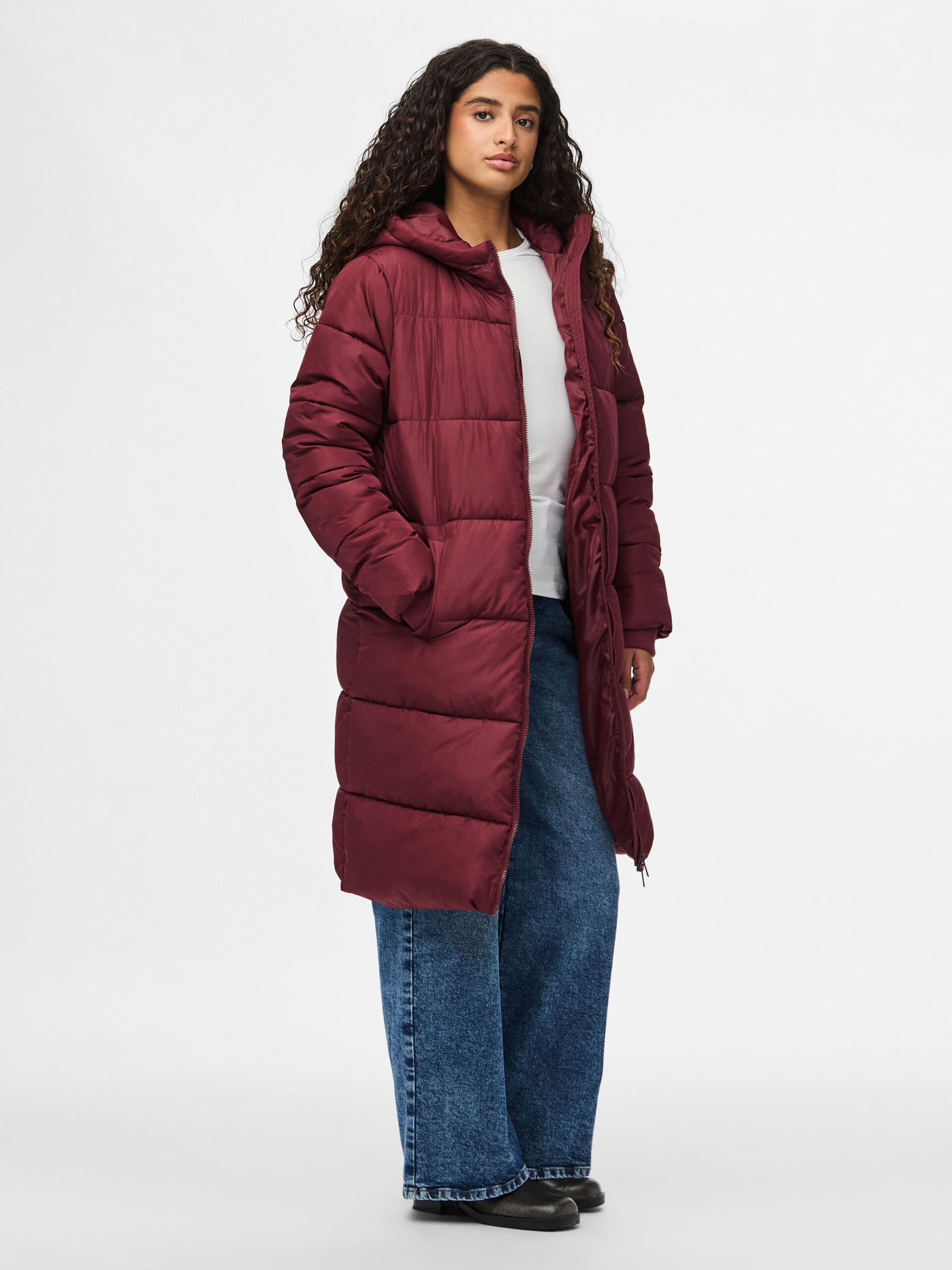 Carousel image - PCBEE LONG PADDED JACKET, Tawny Port | 3