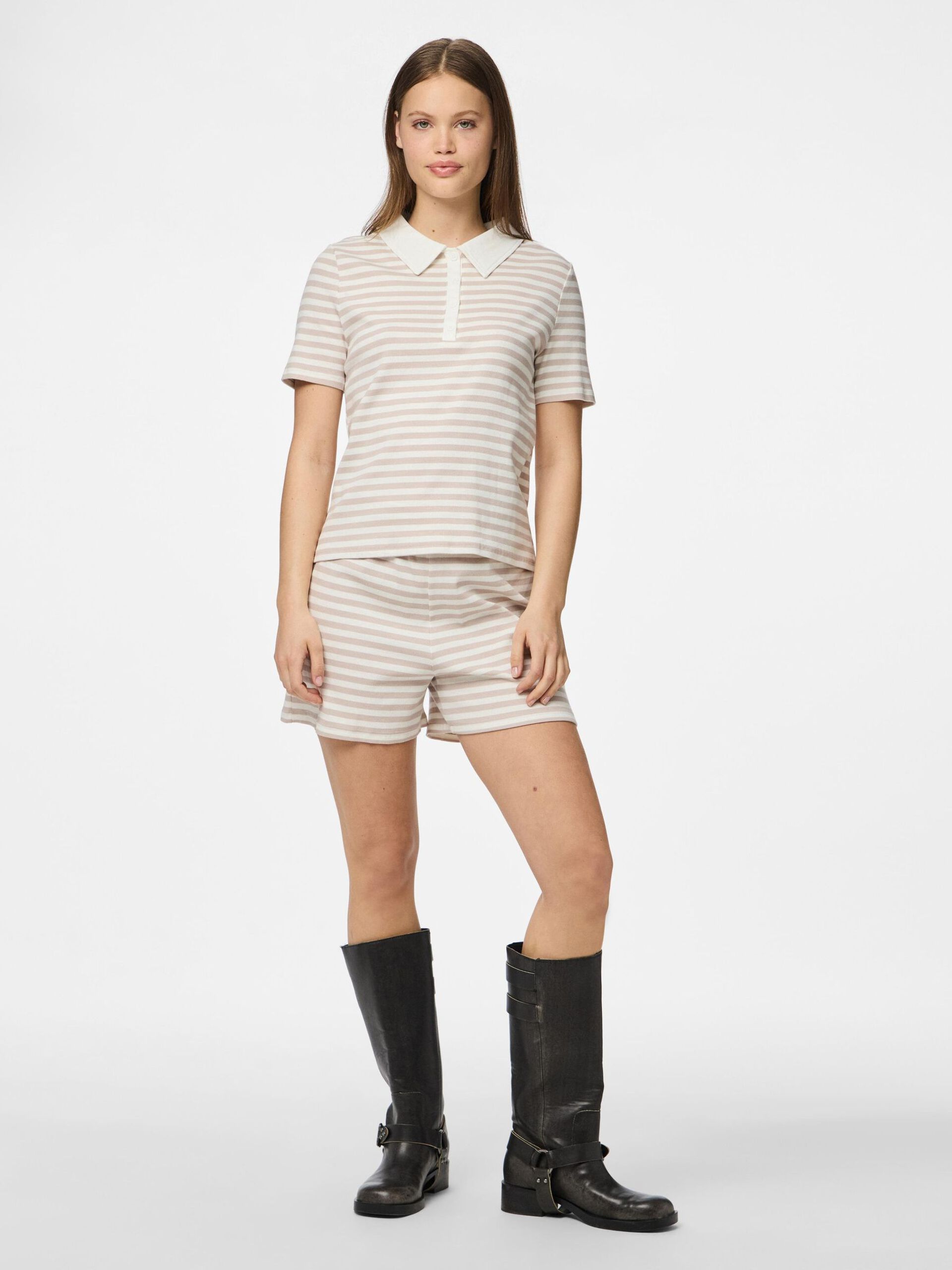 Carousel image - PCDONNA RIB POLO TOP, Silver Gray | 5