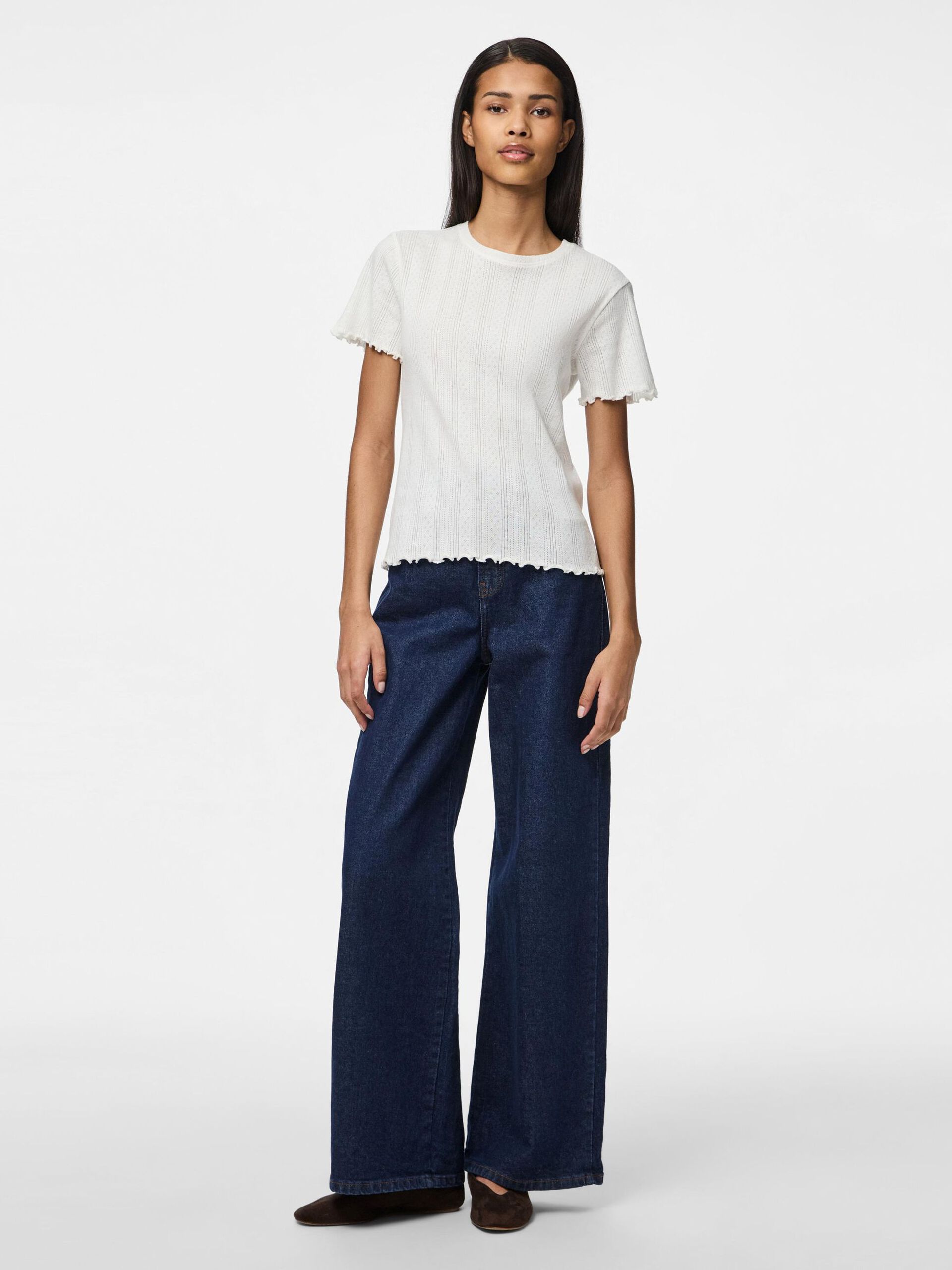 Carousel image - PCMARIE POINTELLE T-SHIRT, Cloud Dancer | 3