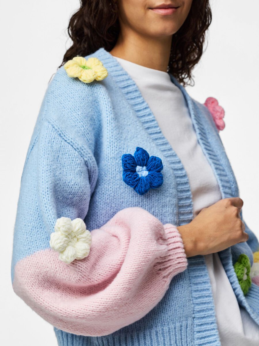 Carousel image - PCJENNER KNITTED CARDIGAN, Cashmere Blue | 4