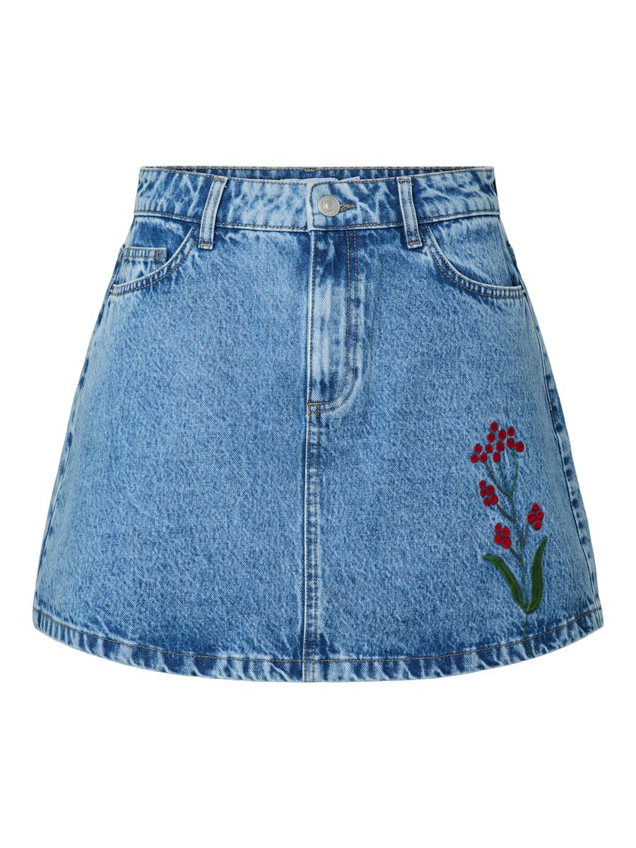 Carousel image - PCPALMA MW A-LIJN DENIM MINIROK, Medium Blue Denim | 5