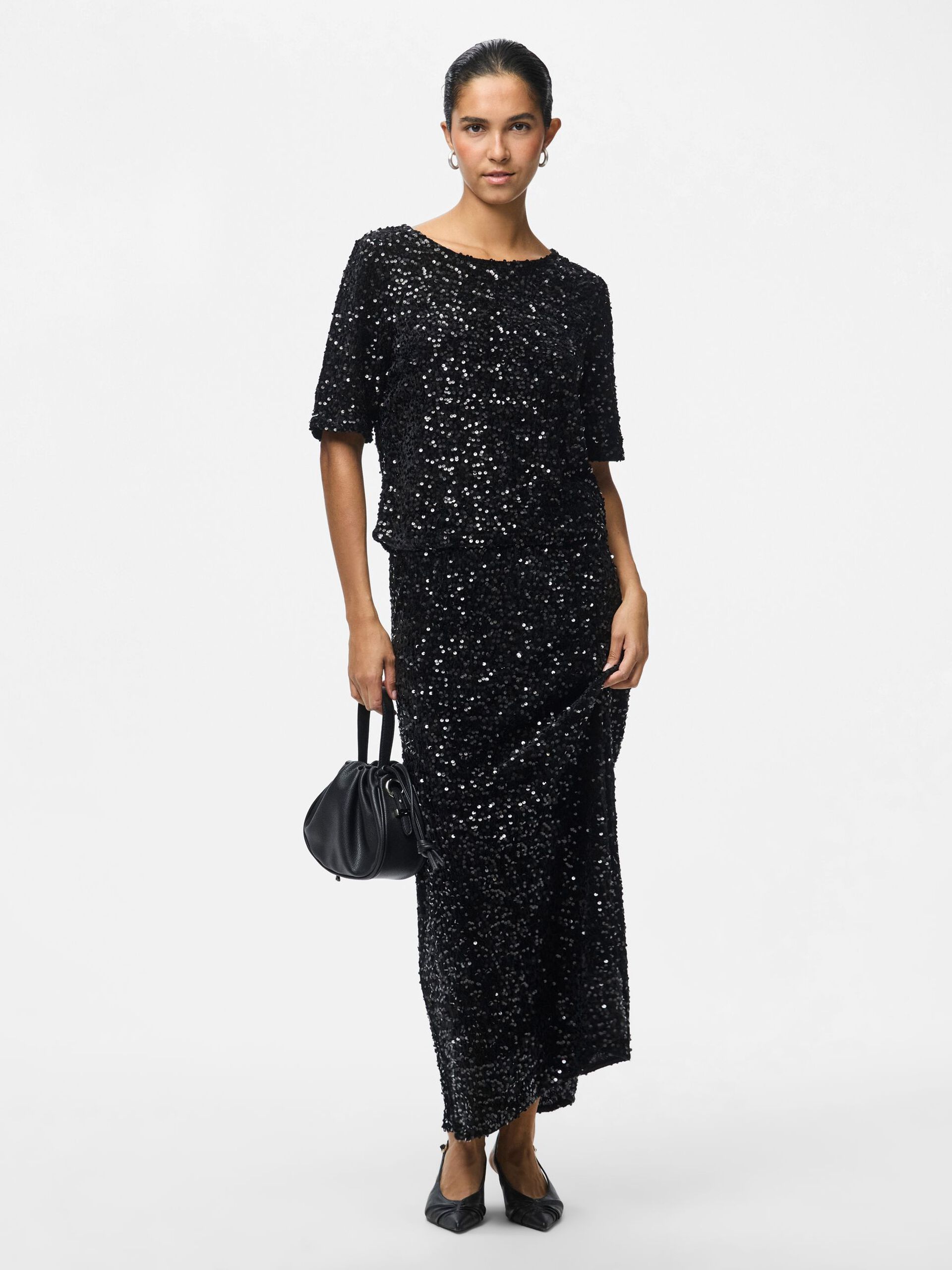 Carousel image - PCKAM SEQUIN 2/4 SLEEVED BLOUSE, Black | 5