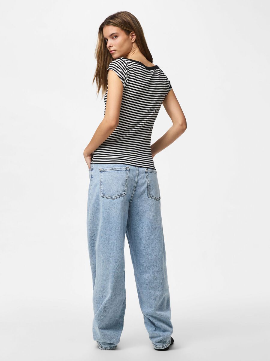 Product carousel image - PCSOF BOATNECK CAP SLEEVE TOP, Black | 2