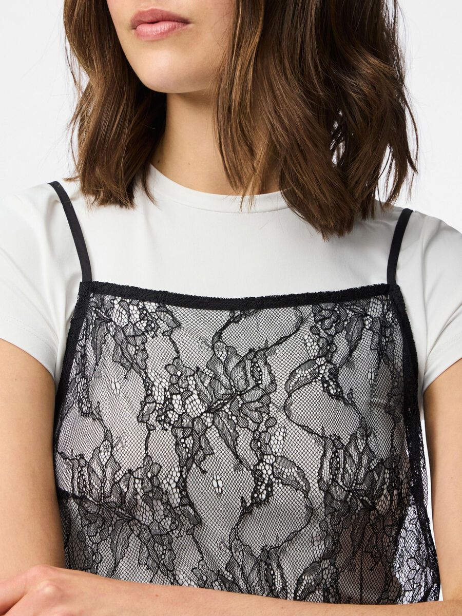 Carousel image - PCFRILLE LACE MIDI DRESS, Black | 4